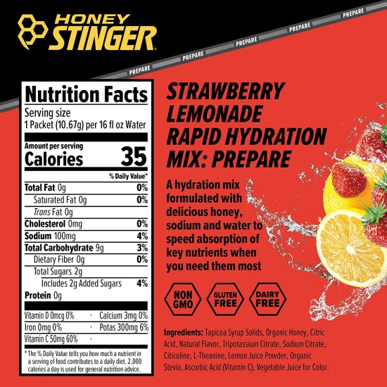  Rapid Hydration Drink Mix – Prepare, Strawberry Lemonade, Box of 2