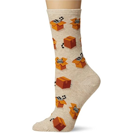  Womens Cats in Boxes Crew Socks