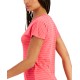  Shadow-Stripe T-Shirt, XX-Large, Salmon Pink