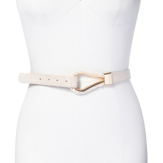  Women’s Fabric Pullback Panel Belt, 38, Gold