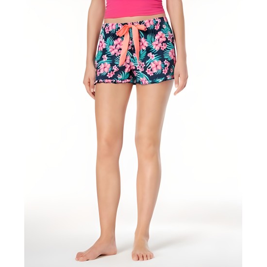  by fer Moore Printed Boxer Pajama Shorts (Tropical Floral, XS)