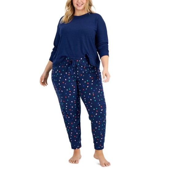  Womens Plus Size Waffle Pajama Set