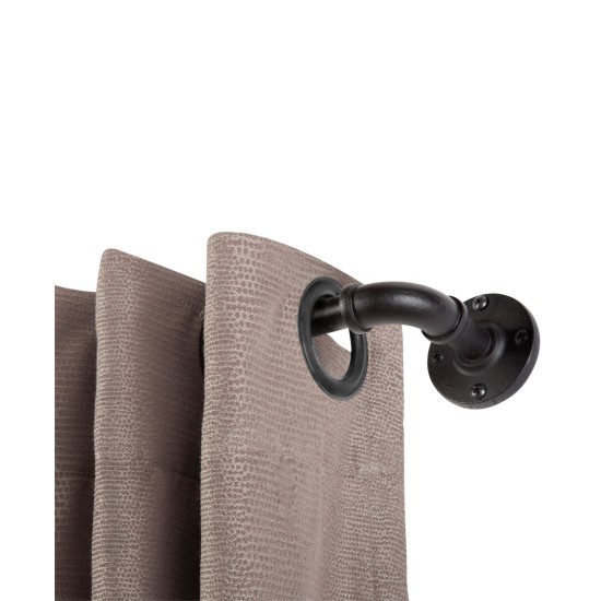  Adler 5/8″ Indoor/Outdoor Rust-Resistant Wrap Around Curtain Rod, 28-48″, Black