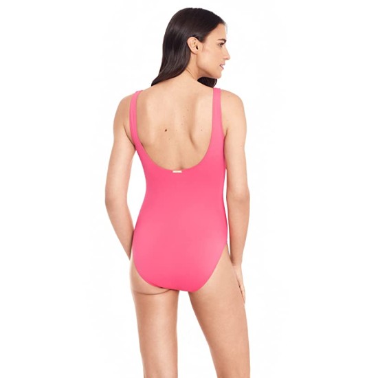  Underwire Tummy-Control One-Piece Swimsuit,Pink, Size:0