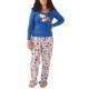  Matching Women’s Snoopy Holiday Family Pajama Sets, Navy/Gray, Large