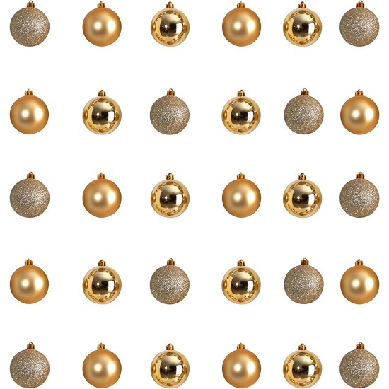  Holiday Christmas 30 Count 2.5in. Shatterproof Ornament Set
