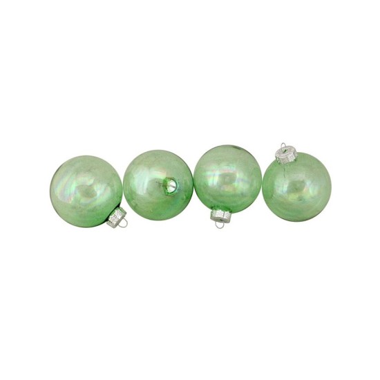  3.25 in. Shiny Clear Iridescent Ball Ornament – Set of 4