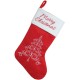  Merry Christmas Tree Stocking Cuff (19″, White/Red)