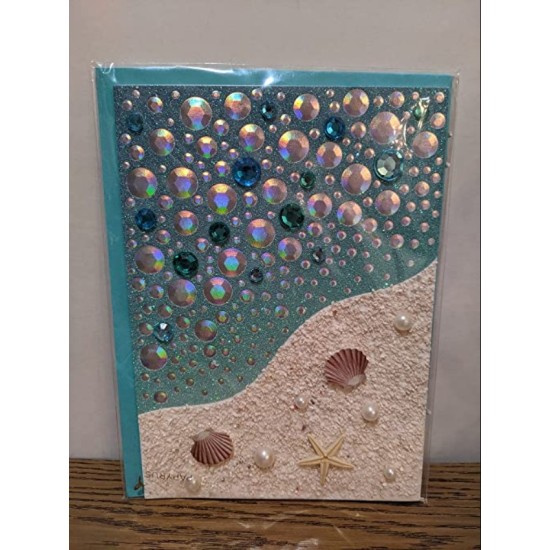  Cards High Quality Happy Birthday Sand Pearls Shells And Jeweled Sea