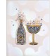  Sticky Patch Glass Beads Pearls Champagne Bubbles Blank Inside Card