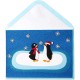 , Two Felt Penguins And Snowfl, 1 Count
