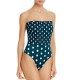  Smocked Polka Dot One-Piece Swimsuit, Green, Green, 8