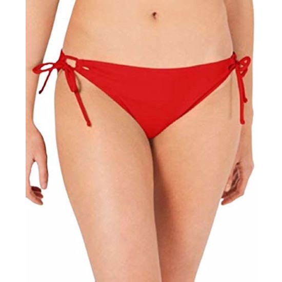  West Coast Solids Sweet Side-Tie Bikini Bottom, Red, Medium