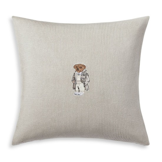  Home Flannel Bear Throw Pillow Gray, 18 X 18