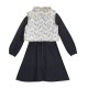  Big Girl Sweater Knit Dress With Faux Fur Vest