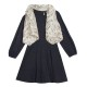  Big Girl Sweater Knit Dress With Faux Fur Vest