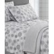  Holiday Microfiber 5 Piece Full Sheet Set and Throw, Gray, Twin