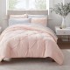  Simply Clean Antimicrobial Pleated Full Bed in a Bag Set, 7 Piece Bedding, Full, Blush