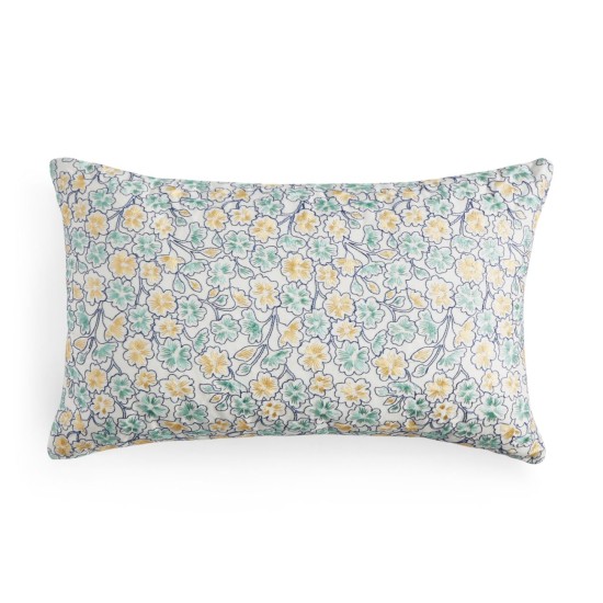  Gardenia Oblong 12″ x 20″ Embroidery Flowers Decorative Pillow, Multi