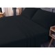  Wrinkle Free Sheet Sets with Deep Pockets & Stain Resistant, 1800 Thread Count Bamboo Based, Black, Queen