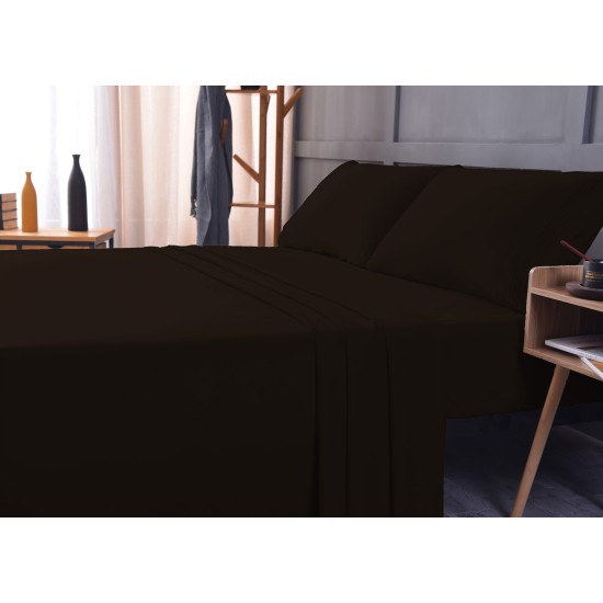  Wrinkle Free Sheet Sets with Deep Pockets & Stain Resistant, 1800 Thread Count Bamboo Based, Brown, California King