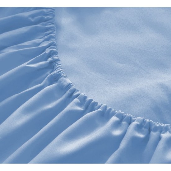  Wrinkle Free Sheet Sets with Deep Pockets & Stain Resistant, 1800 Thread Count Bamboo Based, Light Blue, California King