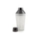  by Cambridge Frosted Glass Recipe Shaker With Black Stainless Steel Cap and Strainer