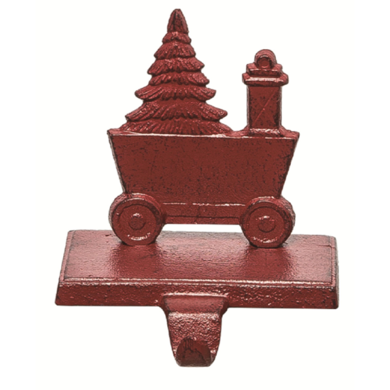 Iron Toy Train Stocking Holder In Red, 5.25″ W x 4.5″