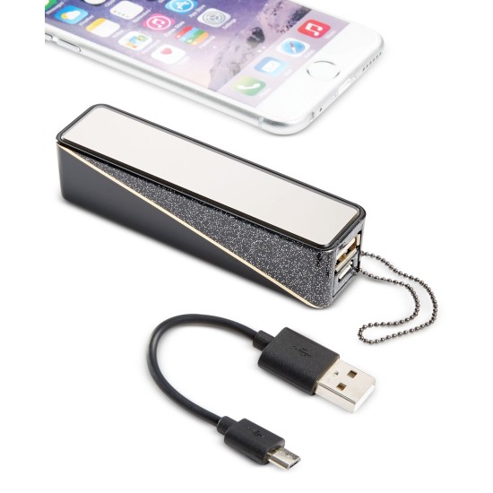  Universal Portable Charger with Beauty Bar Vanity Mirror Black/Gold