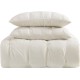  Everyday Pleated Comforter Set, Full/Queen, Ivory