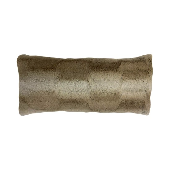  Rectangular Ombre Stripe Decorative Pillow, Tan/Ivory 14″ x 30″