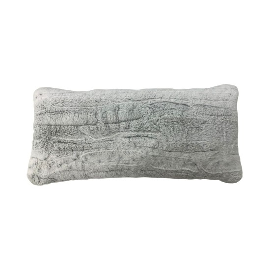  Snow Leopard Lumbar Decorative Pillow, 14 x 30″,Grey,
