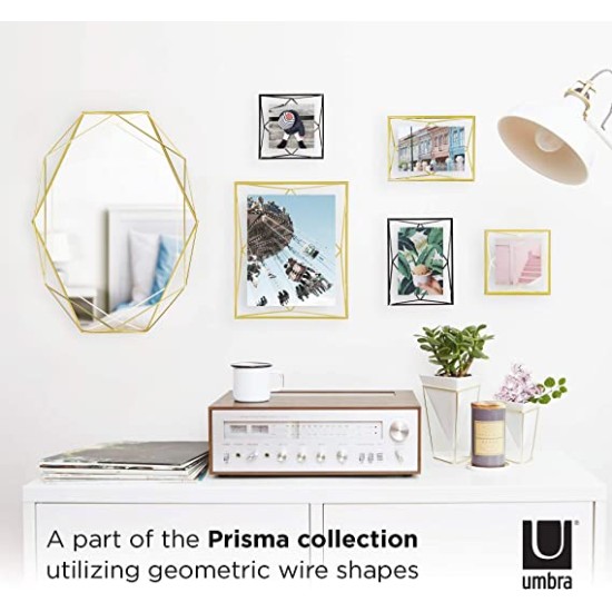  Prisma Picture Frame, 5 x 7 Photo Display for Desk or Wall, Brass