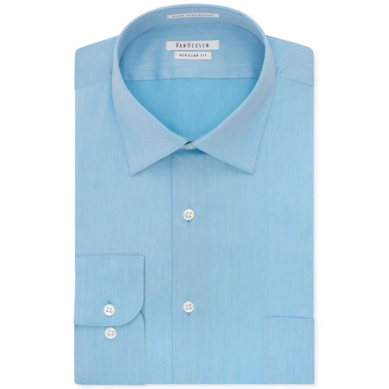  Big and Tall Classic/ Regular Fit Solid Herringbone Dress Shirt (Blue Cloud, 18.5×37-38)