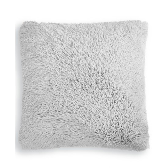  Collection Faux-Fur Square Decorative Pillow, 18X18, Grey
