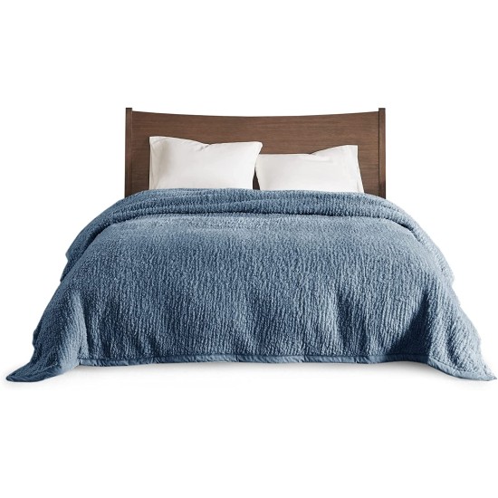 King Burlington Berber Bed Blanket, Blue