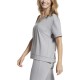  Women’s French Terry V-Neck Drop Lounge Shoulder Tee, Gray, X-Large