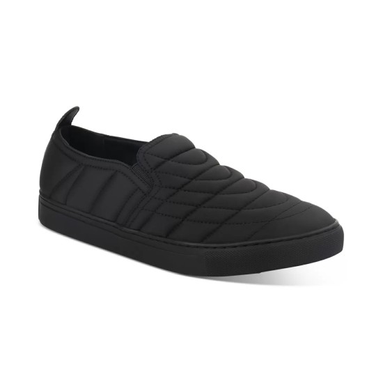  Mens Cooper Quilted Slip-On Sneakers, Black, 9.5m