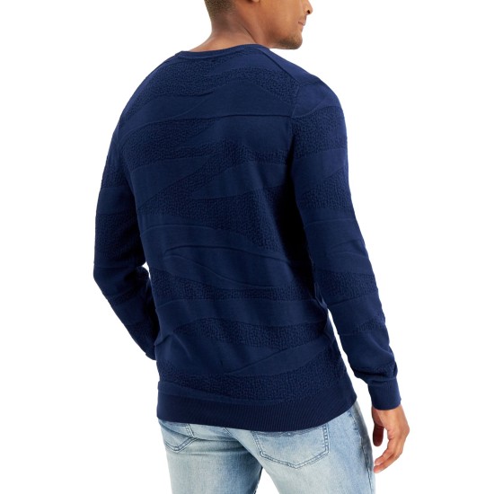  Men’s Jacquard Sweater, Navy, XX-Large