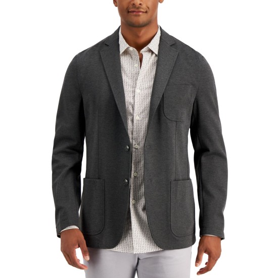  Mens Single Breasted Classic Fit Stretch Blazer Sport Coat, Large