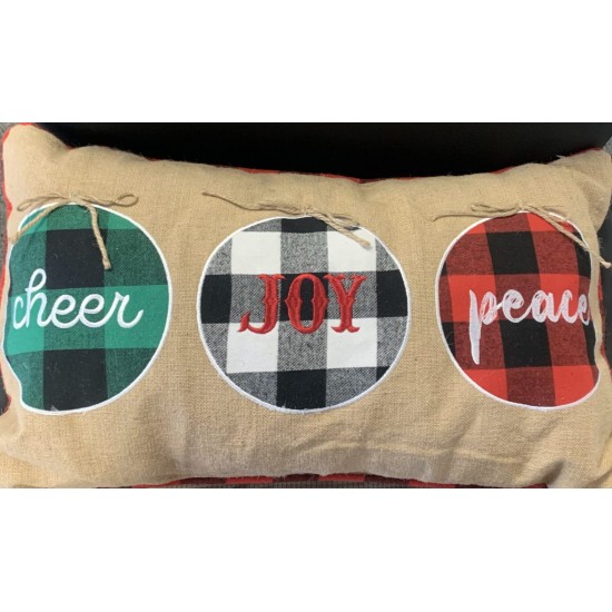 - Cheer, Joy And Peace Decorative Pillow 14X24