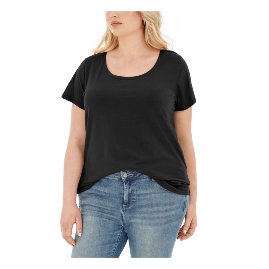  Womens Trendy Plus Size Scoop-Neck T-Shirt. 1X