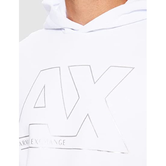  Mens Shine Logo Hooded Sweatshirt White Medium