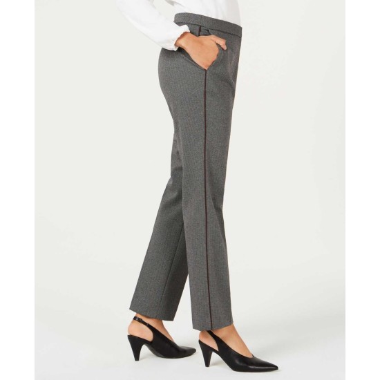  Piped-Trim Trousers (Black/White, 2)