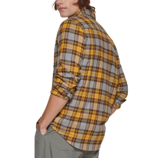  Mens Spruce Creek Regular-Fit Stretch Plaid Flannel Shirts, X-Large