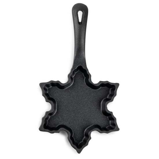  Mini Cast Iron Skillet – Snowflake, Black, 9.5″ L x 5.5″