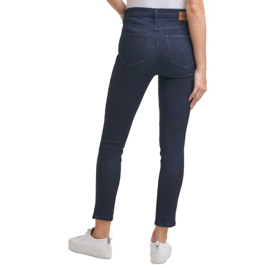  Womens High-Rise Ankle Jeans, Navy, 29