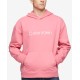  Men’s Relaxed Fit Standard Logo Terry Hoodies, Pink, Large