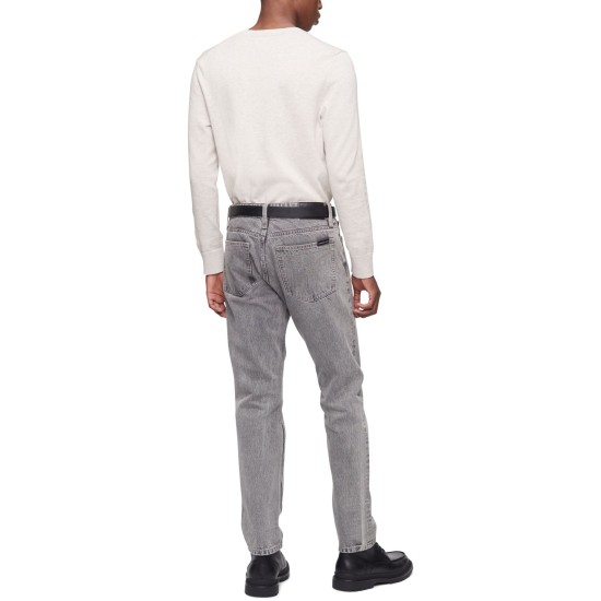  Men's Slim-Straight Fit Stretch Jeans, Gray, 33X32