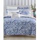  Damask Designs Textured Paisley Cotton 300-Thread Count 3-Pc. King Duvet Cover Set, Navy